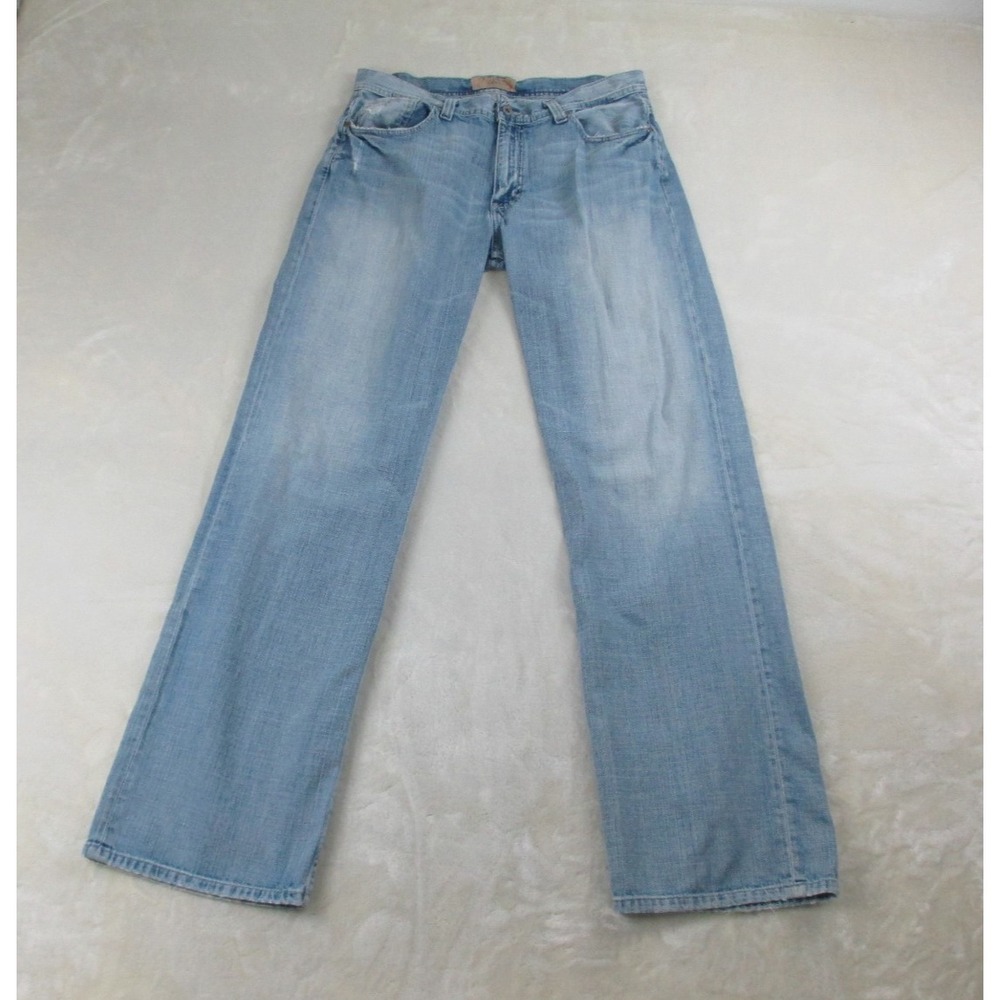 BKE Marshall Pants Mens 36 Blue Denim Jeans Straight Distressed Whiskered 36X36* - Picture 2 of 16